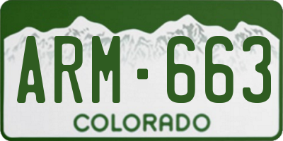 CO license plate ARM663