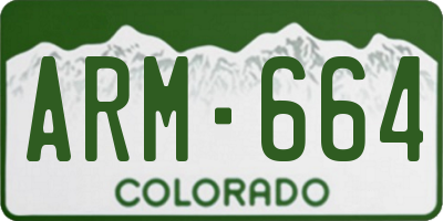 CO license plate ARM664