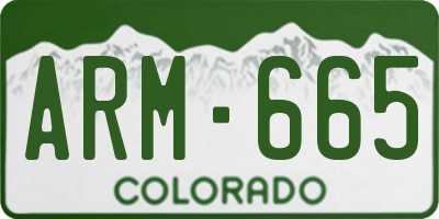 CO license plate ARM665
