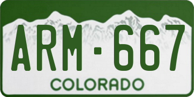 CO license plate ARM667