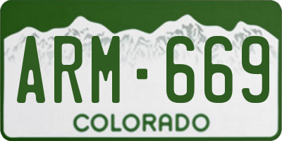 CO license plate ARM669