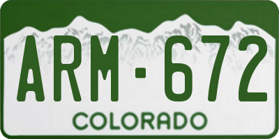CO license plate ARM672