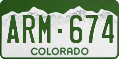 CO license plate ARM674