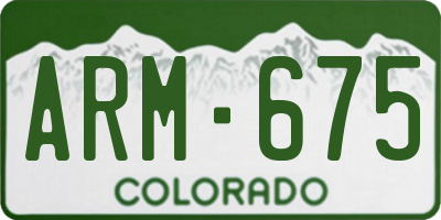 CO license plate ARM675