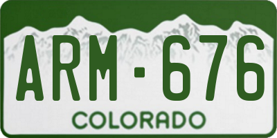 CO license plate ARM676