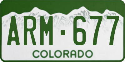 CO license plate ARM677