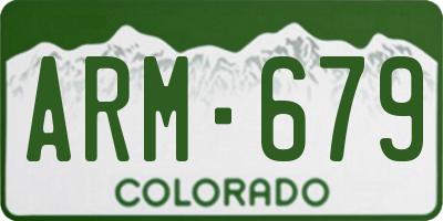 CO license plate ARM679