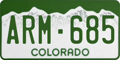 CO license plate ARM685