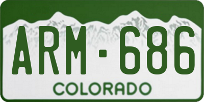 CO license plate ARM686