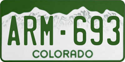 CO license plate ARM693