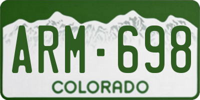 CO license plate ARM698