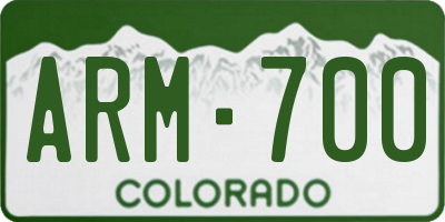 CO license plate ARM700