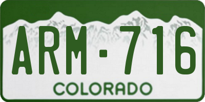 CO license plate ARM716