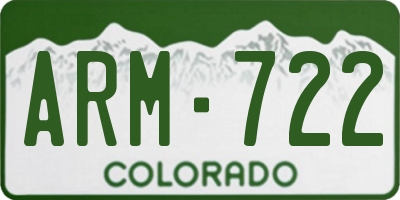 CO license plate ARM722