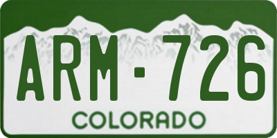 CO license plate ARM726