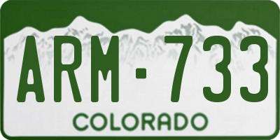 CO license plate ARM733