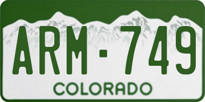 CO license plate ARM749
