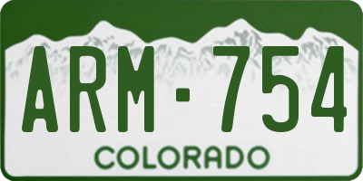 CO license plate ARM754