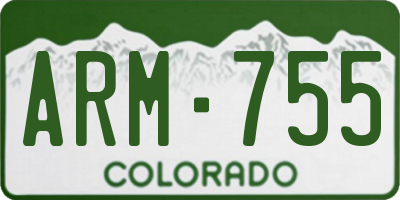 CO license plate ARM755