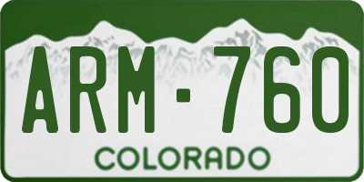 CO license plate ARM760