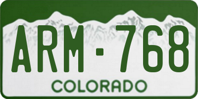 CO license plate ARM768