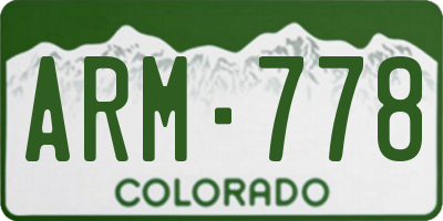 CO license plate ARM778