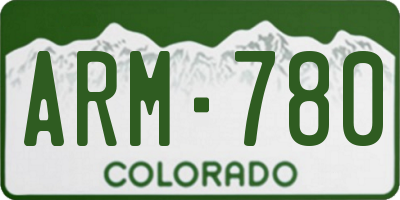 CO license plate ARM780