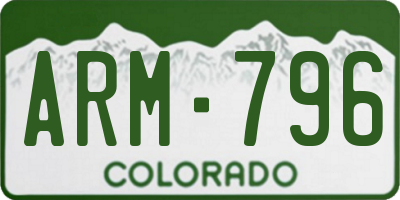 CO license plate ARM796