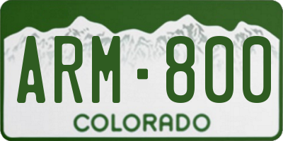 CO license plate ARM800