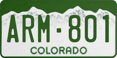 CO license plate ARM801