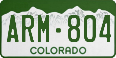 CO license plate ARM804
