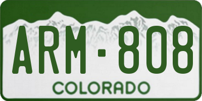 CO license plate ARM808