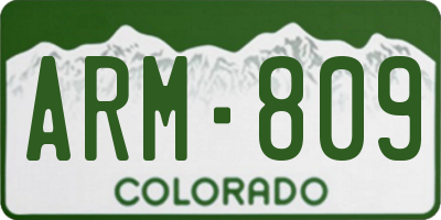 CO license plate ARM809