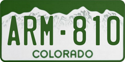 CO license plate ARM810