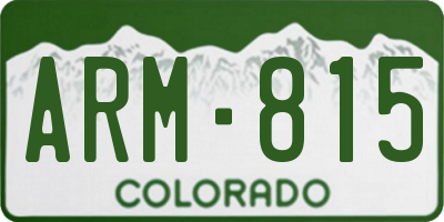 CO license plate ARM815