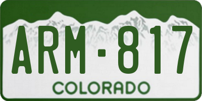 CO license plate ARM817