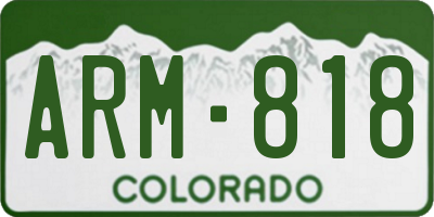 CO license plate ARM818