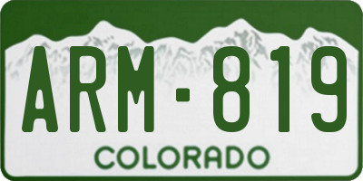 CO license plate ARM819