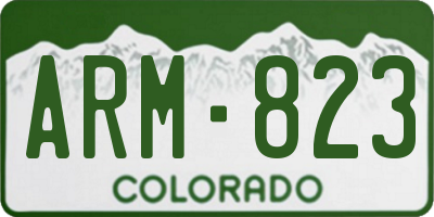 CO license plate ARM823