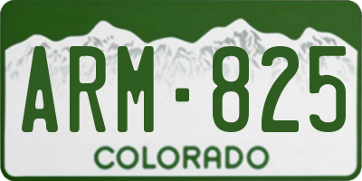 CO license plate ARM825