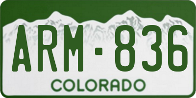 CO license plate ARM836