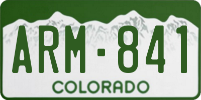 CO license plate ARM841