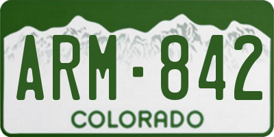 CO license plate ARM842