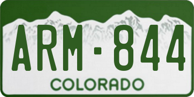 CO license plate ARM844