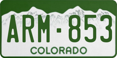 CO license plate ARM853