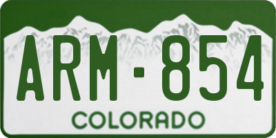 CO license plate ARM854