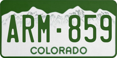 CO license plate ARM859