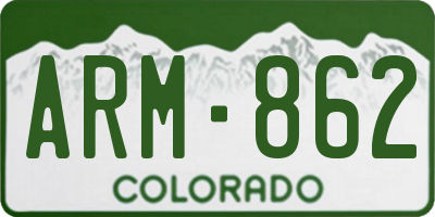 CO license plate ARM862