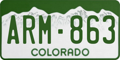 CO license plate ARM863