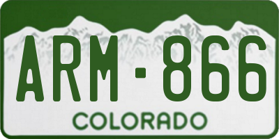 CO license plate ARM866